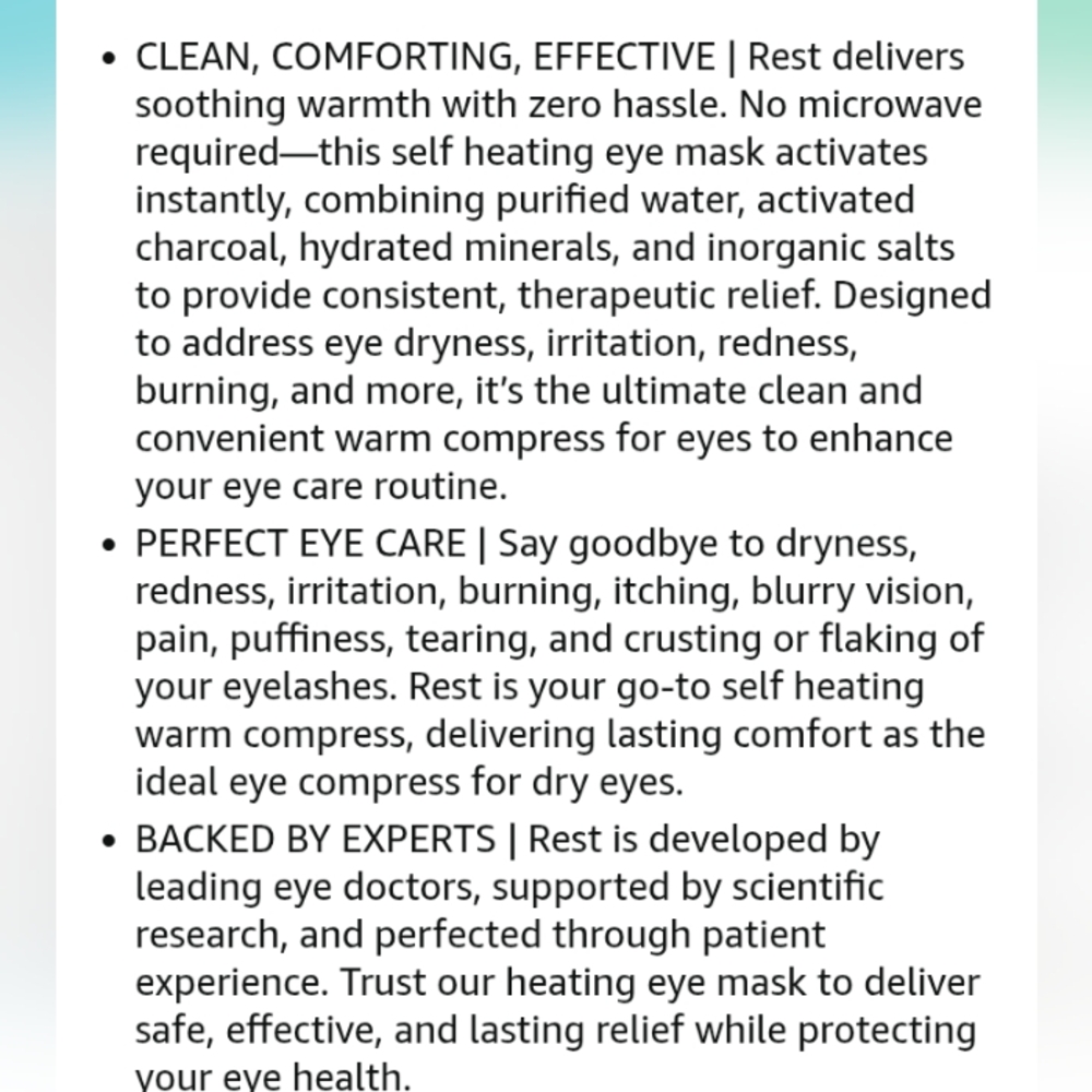 Cornea Care Rest Self-Heating Eye Masks, Pack of 6 NEW - Picture 5 of 14